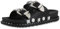 VAN HILL Damen Pantoletten Flach Zierperlen Trendy Schuhe 214822 Schwarz 38