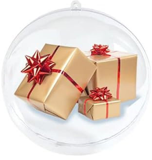 20 Stück transparente befüllbare Kunststoff-Kugeln für Weihnachtsbaumschmuck, 4–10 cm, Weihnachtsbaumschmuck, Neujahr, Weihnachtsbaum