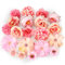 MWOOT 20 Stück Künstliche Blumenköpfe, Kunstblumen Klein, Blumen für Handwerk, Gefälschte Rosen Pfingstrose für DIY Hochzeit Party Festival Haus Garten Dekoration, Kunstblumen Deko(Rosa)