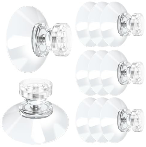 Foyods 10er-Pack Saugnapf mit Gewinde,5mm/1 PVC Saugnäpfe mit transparenter Rändelmutter Saugnäpfe mit Haken für Fenster und kleine Gegenstände, Starke Haftkraft,für Outdoor, Küche, Bad