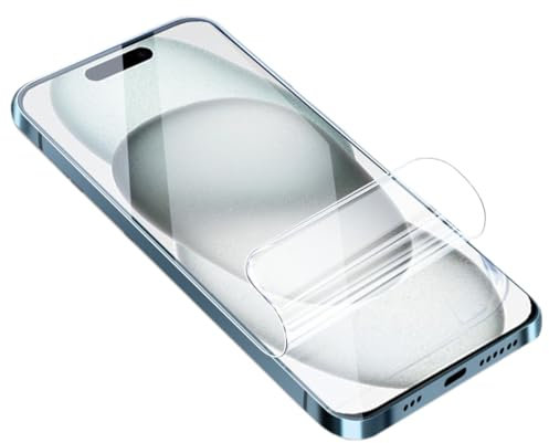 YiiLoxo Protector de Pantalla para iPhone 15, 2 Piezas Película de Hidrogel Flexible[Sin Vidrio Templado][Alta Sensibilidad][HD Transparente]