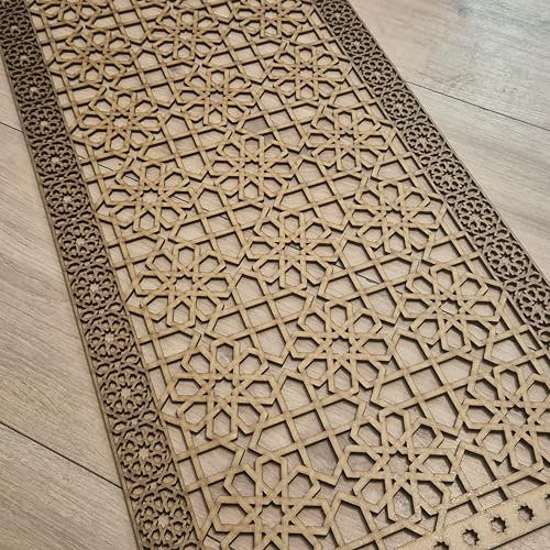 Geometric Arabic Grate Pattern trellis Pattern Screen Radiator Cabinet wall Decorative Screening-grille- Perforated MDF panel (1200x600mm) 0174 (6mm thick MDF, Primed White)
