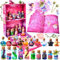 BuzzoXerex Zaubertrank Set Kinder, Kristall Zaubertrank Kits Zaubertrank Bastelset Kinder mit Kristalle, Schmetterling Glitter 20 Zaubertrank Flaschen für Basteln Mädchen 6 7 8 9 Jahre