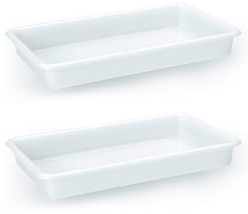 AC - Pack de 2 Bandejas Frigorificas - Capaciadad de 2,5 L - Fabricado en Plástico - Apto para Microondas y Congelador - 6 x 30 x 23 cm - Color Blanco