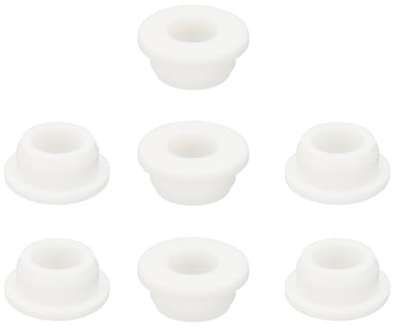 PATIKIL Arandela De Goma De Silicona, 7 Piezas 1(25mm) Agujero De Taladro, 5/8(16mm) Diámetro Interior. Tapón De Goma Para Agujeros De Cableado Para Sistema De Riego Y Cortafuegos,Blanco