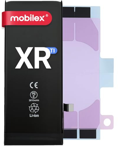 MOBILEX Batteria per iPhone XR | Chip TI | 3450mAh - OEM | Ricambio interno con adesivo | Alta capacità