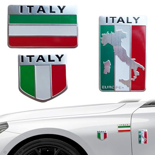 Autoaufkleber, 3D Reflektierend Flaggen Aufkleber, Italy Flagge Autoaufkleber, Aufkleber Italien Flagge Schild Sticker, für Auto, Motorrad, Fahrrad, Fenster, PC, Handy Tablet Laptop, Mehrfarbig