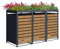 Triple Wheelie Bin Storage with Planter, Metal Frame with Wood Effect Panels, Outdoor Waste Container Cover