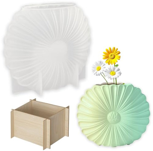 Silikonform Gießform Vase Epoxidharz Blumenvase Form Silikon Vase Gipsform Diy Vasen Gießform Sonnenblume Silikonform Blumentopf Gips Gießen Form Harzform für Stifthaltern DIY Handwerk Haus Dekoration