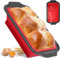 QITIXI:OU Moule à cake en silicone 26 cm avec cadre renforcé en métal, rectangulaire, en silicone, pliable, idéal pour la cuisson du pain, sans BPA, pour gâteaux et pains