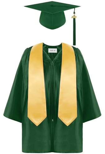 Generisch Unisex Glänzende Kindergarten Abschlusskleid,Abschluss Talar Mit Abschluss Hut Graduation Cap Gown Abschlussfeier Anzug Schulabschluss Geschenk Doktorhut 2025 Kindergarten Vorschule