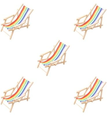 5 Set Mini Strand Sonnenbad Stuhl 1/12 Puppenhaus Liegestuhl für Puppenhaus Zubehör