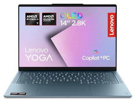 Lenovo Yoga Slim 7 | Laptop | Ryzen AI 7 | 16GB | 1TB | Ohne Netzteil | CoPilot+PC | 14 2.8K WQXGA+ Display|OLED|AMD Ryzen AI 7 445|16GB RAM|1TB SSD|AMD Radeon 840M|QWERTZ|Windows 11|Tidal Teal