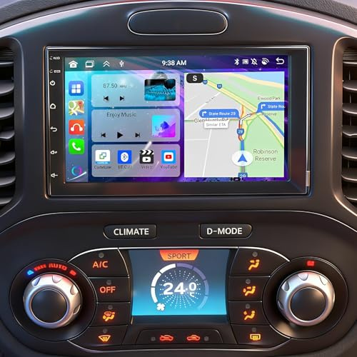 2+32G Autoradio avec sans Fil CarPlay pour Nissan Juke 2010 2012 2013 2014 | Android 13 7 pouces écran Tactile Radio Stéréo Multimédia avec Android Auto navi GPS Mirror Link SWC FM RDS écran partagé