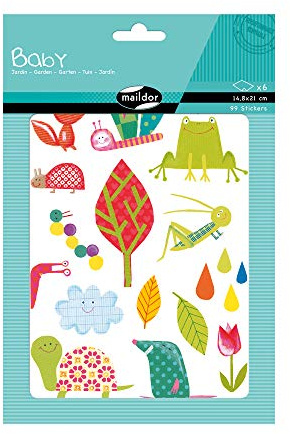 MY MANDARINE AE036O - Packung Baby, 6 Stickerbogen 14,8x21cm (99 Stickers), Garten, 1 Pack