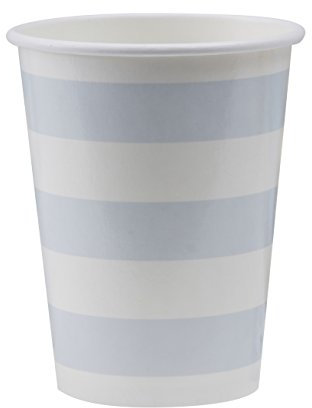 Ginger Ray Pappbecher, Pastellblau, gestreift, 8 Stück