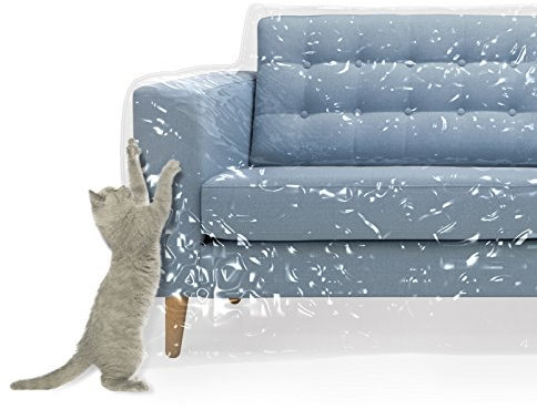 Housse de canapé en plastique pour animaux de compagnie et chat - Protection anti-griffures - Résistante à l'eau - En vinyle transparent épais - Pour le déplacement et le rangement à long terme