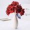 Tutoy 7Pcs Artificiel Bouquet Paillettes Mousse Artificielle Fleurs Mariage Nuptiale décoration Bricolage Rose - Rouge