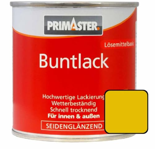 Primaster Buntlack 125ml Signalgelb Seidenglänzend Wetterbeständig Holz & Metall