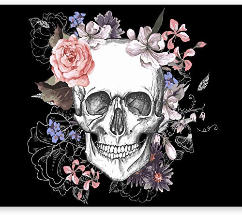 murando - Vlies Fototapete Schädel Tod 350x256cm Foto Tapete Schlafzimmer Wohnzimmer Vliestapete XXL Wandtapete Motivtapeten Bildtapete 3d Effekt Wand Dekoration - Blumen Totenkopf n-B-0029-a-a