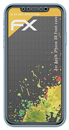 atFoliX Panzerfolie kompatibel mit Apple iPhone XR Front cover Schutzfolie, entspiegelnde und stoßdämpfende FX Folie (3X)