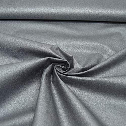 MAGAM-Stoffe Maren Wasserabweisender Baumwollstoff Wachstuch Glitzer Oeko-Tex Meterware 50cm (04. Dunkelgrau)