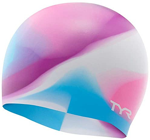 TYR Junior Tie Dye Swim Cap, Pink/Purple/Blue