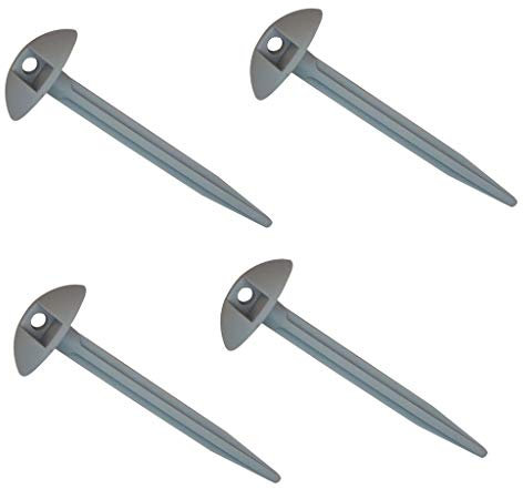 Ogquaton 50 x Ground Sheet Plastic Tent Pegs Awning Carpet Pegs Heavy Duty Grey Creative and Useful
