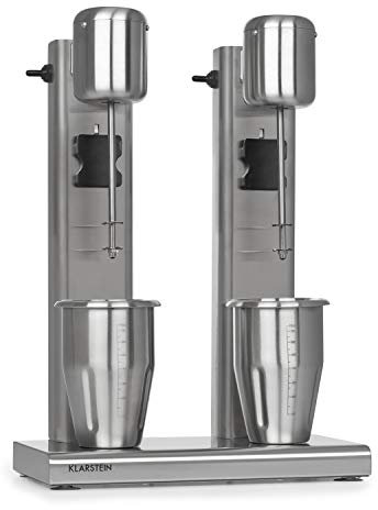Klarstein Kraftpaket II Pro - Mixeur à boisson professionnel, Puissance 160W, Milkshakes, shakes protéinés ou cocktails, Capacité de 2 litres, 2 vitesses de 15 000 et 20 000tpm, Pieds stables, Argent
