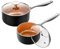 MICHELANGELO Nonstick 1Qt & 2Qt Copper Sauce Pan Set with Lid, Small Pot with Lid, Ceramic Nonstick Saucepan Set, Small Sauce Pots