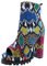 Stivali Donna Wild Multicolor Snake Pattern Tacco Spesso Scarpe Sexy con Tacco Alto (39,2Multicolore)