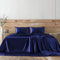Candoury Satin Sheets Bed Set 3 Pcs, Twin XL Size Silky Bettwäsche Set, Soft and Durable Pillowcase, Flat Sheet and Fitted Sheet, Hotel Luxury Bed Sheets Set (Twin XL, Navy Blue)