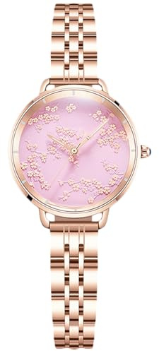 RORIOS Damen Uhr Analog Quarz Armbanduhr mit Roségold Edelstahlarmband Leuchtend Mode Damenuhr Wasserdicht Elegant Uhr für Damen