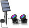 CORESLUX Iluminación solar para estanque, foco de inmersión exterior, ajustable, luces sumergibles RGB, cambio de color IP68, encendido y apagado automático, para jardín, iluminación exterior