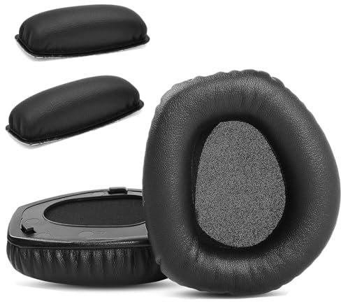 Cuscinetti auricolari in pelle proteica RS165 RS175 di ricambio compatibili con cuffie wireless Sennheiser HDR165 HDR175 in memory foam