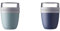 Mepal - 2 x Lunchpot Ellipse - Nordic green + Nordic denim - praktischer Müslibecher, Joghurtbecher, to go Becher - Geeignet für Tiefkühler, Mikrowelle und Spülmaschine