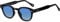 H HELMUT JUST Depp Style Sonnenbrille für Damen, Herren, polarisiert, rund, klein, oval, TR90 und Acetat, Schwarz/Blau Farbverlauf