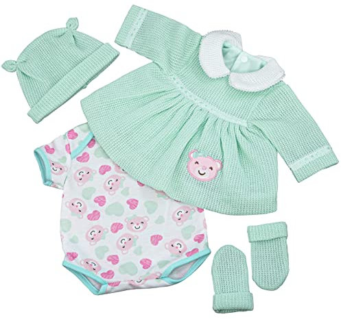 Bibi Doll - 20” Reborn Doll Clothes Suitable for 20” Baby Doll Boy Girl Dress Outfit Christmas Birthday Gift (Mint Teddy Girl Outfit)