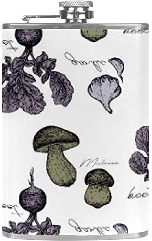 Weihnachtsflaschen für Likörverkleidung für Damen und Herren, Edelstahl, 237 ml, mit Trichter, auslaufsicher, für Pilz-Rottich