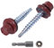 SKIR'CO Lot de 300 vis de toiture en métal, 4,8 x 35 mm, peintes auto-perceuses avec rondelles EPDM, vis hexagonale en tôle (300, rouge oxyde de zirconium) RAL 3009