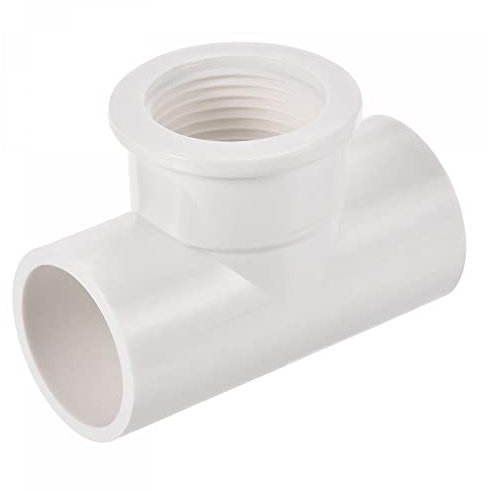 sourcing map T Tubo Montaje G3/4 Hembra Rosca DN20 3/4 ID Conector, 3 Vías PVC Adaptador Enchufe Deslizante Conector para Agua Tuberías Hogar Industrial, Blanco