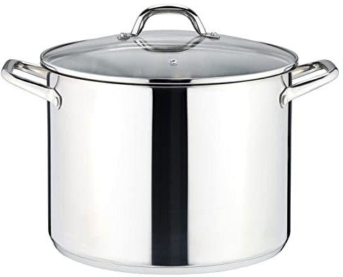 Linnuo großer Topf 15l mit Glasdeckel,18/8 Edelstahl, Griff nicht heiß, Topf Induktion geeignet, Stabiler Boden für alle Herdearten, Kochtopf groß, als Nudeltopf Kartoffeltopf Suppentopf | Cooking Pot