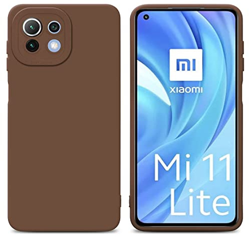 Cadorabo Hülle kompatibel mit Xiaomi Mi 11 LITE (4G 5G) 11 LITE NE Schutzhülle TPU Silikon Case Liquid Design mit Kameraschutz Slim Case Hülle für Xiaomi Mi 11 LITE (4G 5G) 11 LITE NE in Braun
