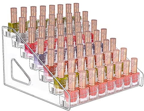 JessLab Organisateur de Vernis à Ongles, 7 Niveaux Porte Huile Essentielle Présentoir Cosmétique Organisateur en Acrylique Transparent Rangement Maquillage Cosmétiques pour Comptoir Salle de Bain
