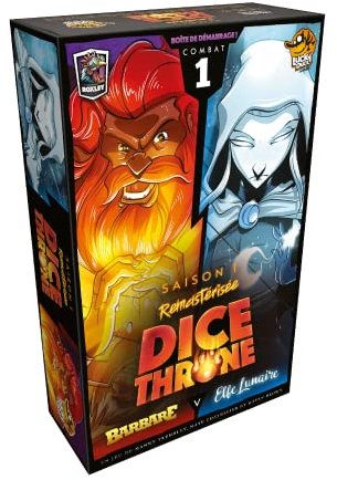 Lucky Duck Games | DICE THRONE : Barbare vs Elfe Lunaire | Jeu de Société pour Adultes & Enfants | Jeu de Stratégie Compétitif| Combat de Dés | 2 Joueurs | 20 à 40 Min | En Français |Dès 8 ans