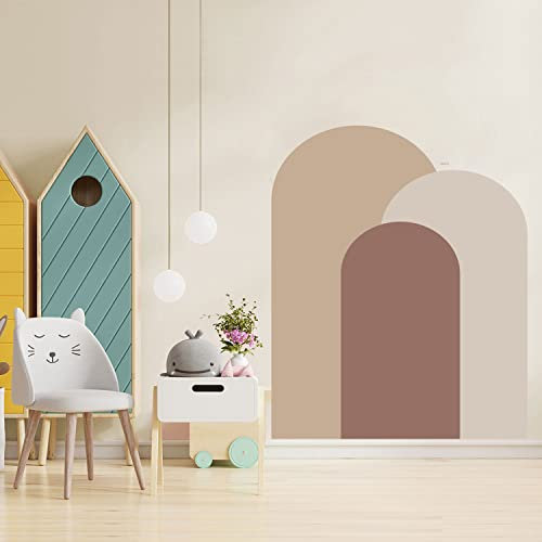 EXQUILEG Boho Dekoration Tapete Selbstklebend Halbkreis Geometrisch Bögen Wandaufkleber Wanddekorationen für Kinderzimmer Babyzimmer Spielzimmer Mädchen Junge (#1)