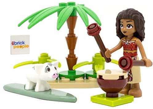 LEGO Disney Princess Moana Kombi-Pack: Moana Minfiigure, Pua das Schwein, Dschungeltrommel und Surfbrett