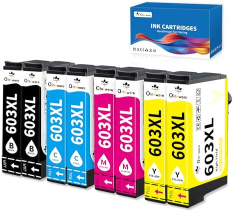 OINKWERE 603XL Druckerpatronen Kompatibel für Epson 603 Tintenpatronen für Expression Home XP-3100 XP-3105 XP-2100 XP-4100 XP-2105 XP-4100 Workforce WF-2830 WF-2810 WF-2850 WF-2835 (8er-Pack)