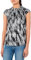 comma Geraffte Bluse mit All-Over-Print schwarz 42