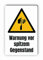 Warnzeichen (W022) Warnung vor spitzem Gegenstand - Eckiges Warnschild mit Text - Warnschild mit Text - nach DIN EN ISO 7010